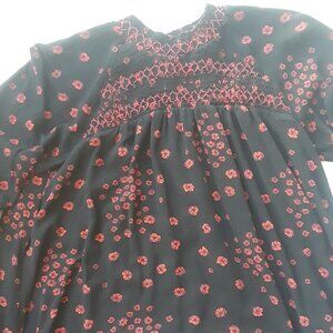 Free People black and red floral print top size XS